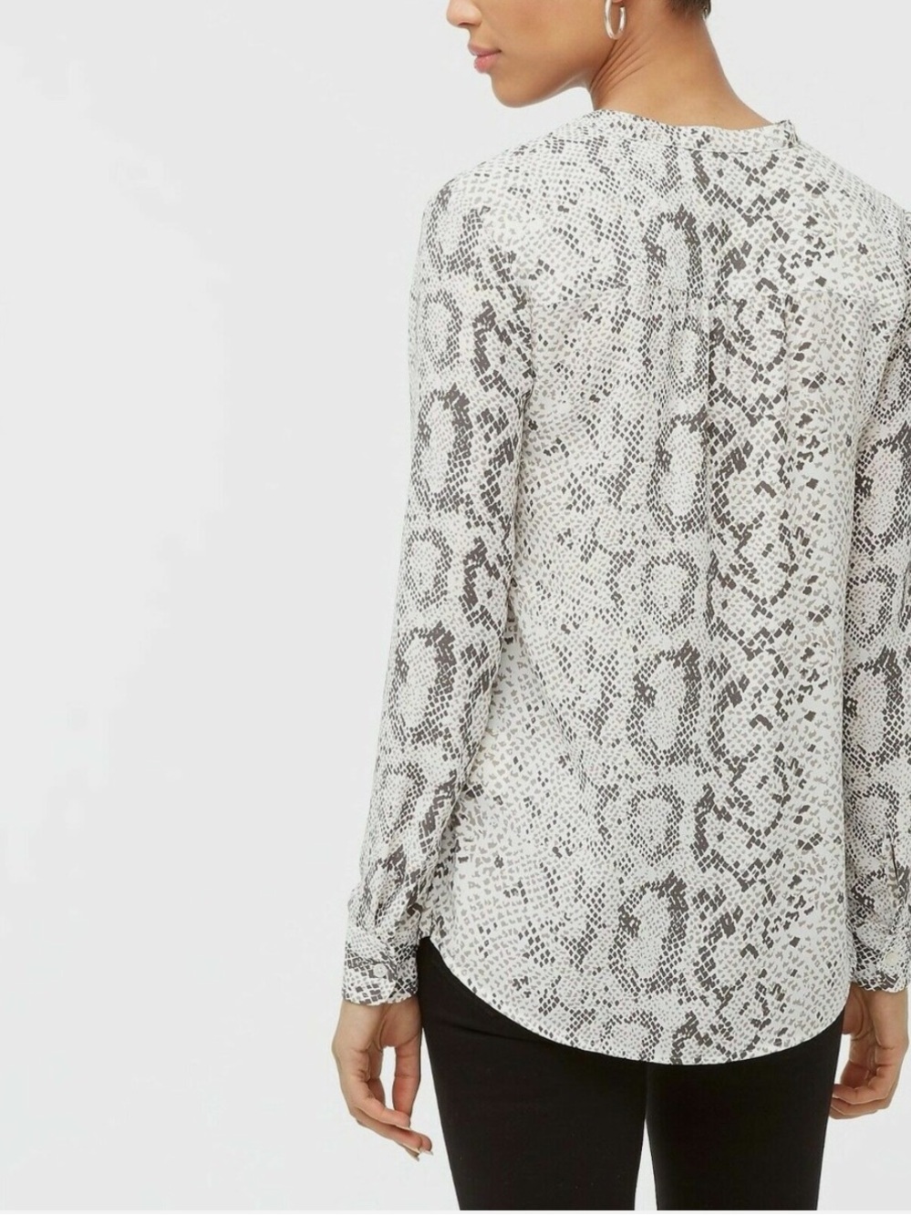 NEW J. Crew Snakeskin Button-Up Blouse - Size XXS - Picture 2 of 8